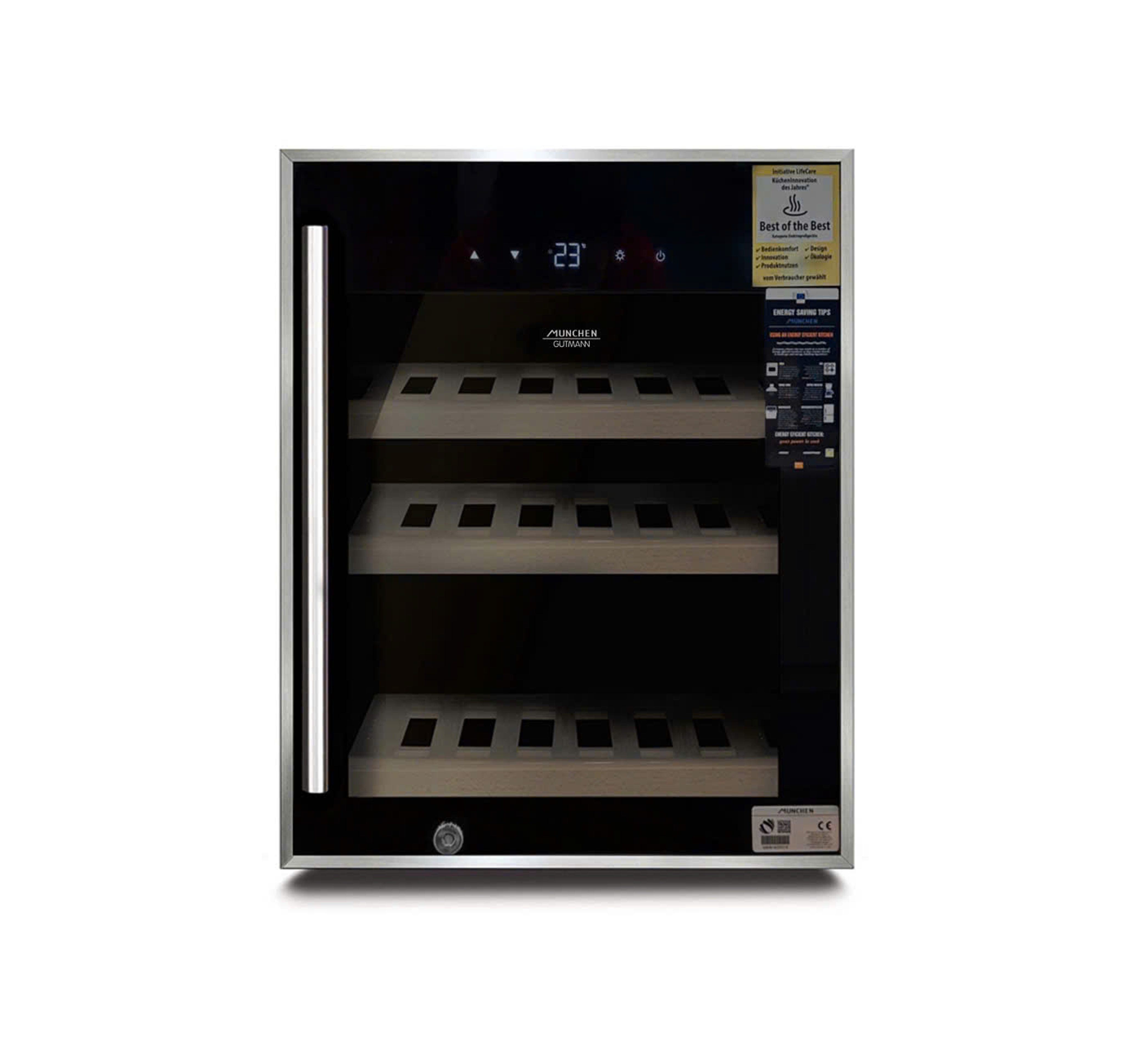 Tủ rượu vang MW150SB (~12 chai Standard Bordeaux 750ml - chuyên biệt bảo quản mỹ phẩm và thực phẩm chức năng)