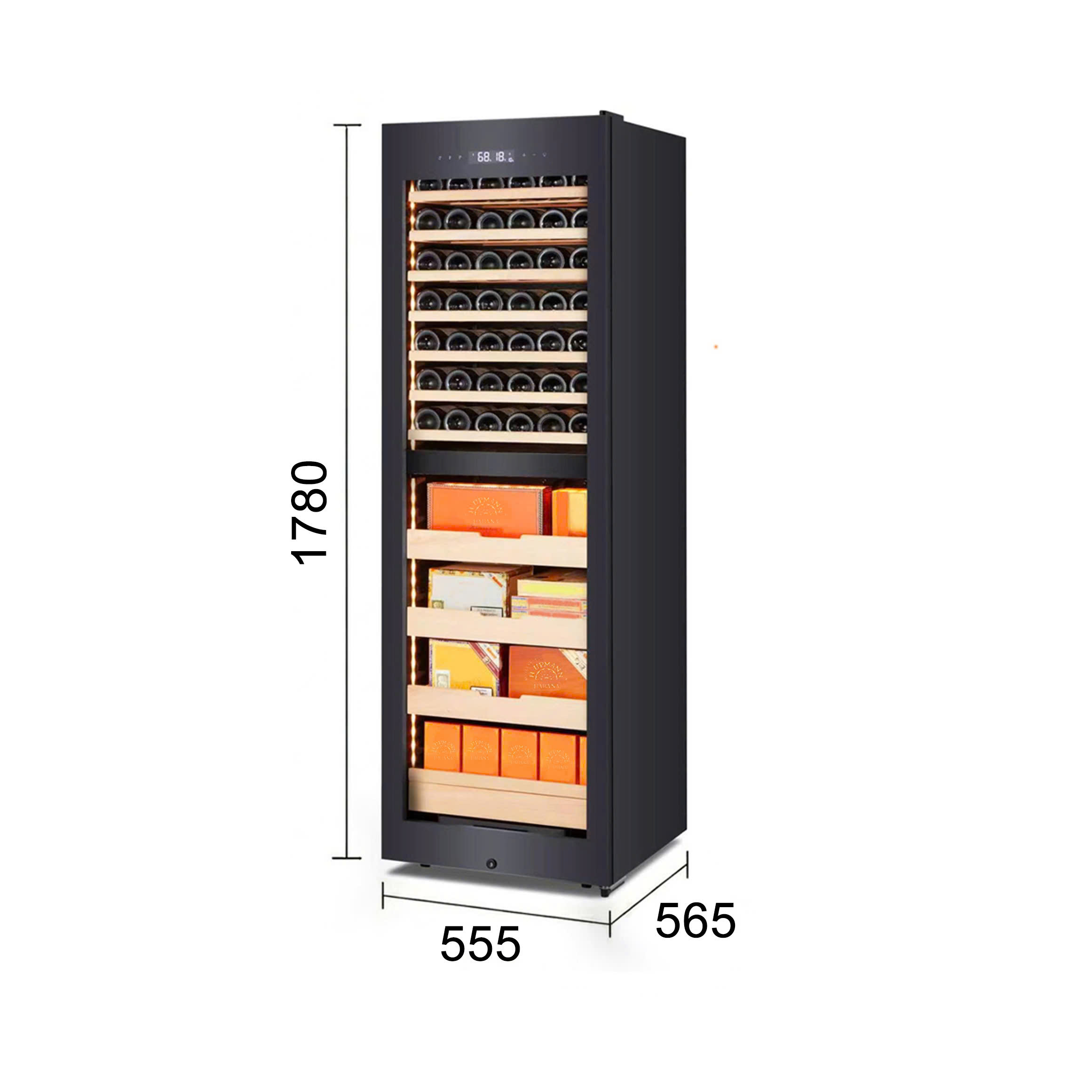 Tủ bảo quản vang & Cigar Munchen Aureum MA268LX (Masculine Luxury ~ 42 chai tiêu chuẩn & 1250 điếu cigar)