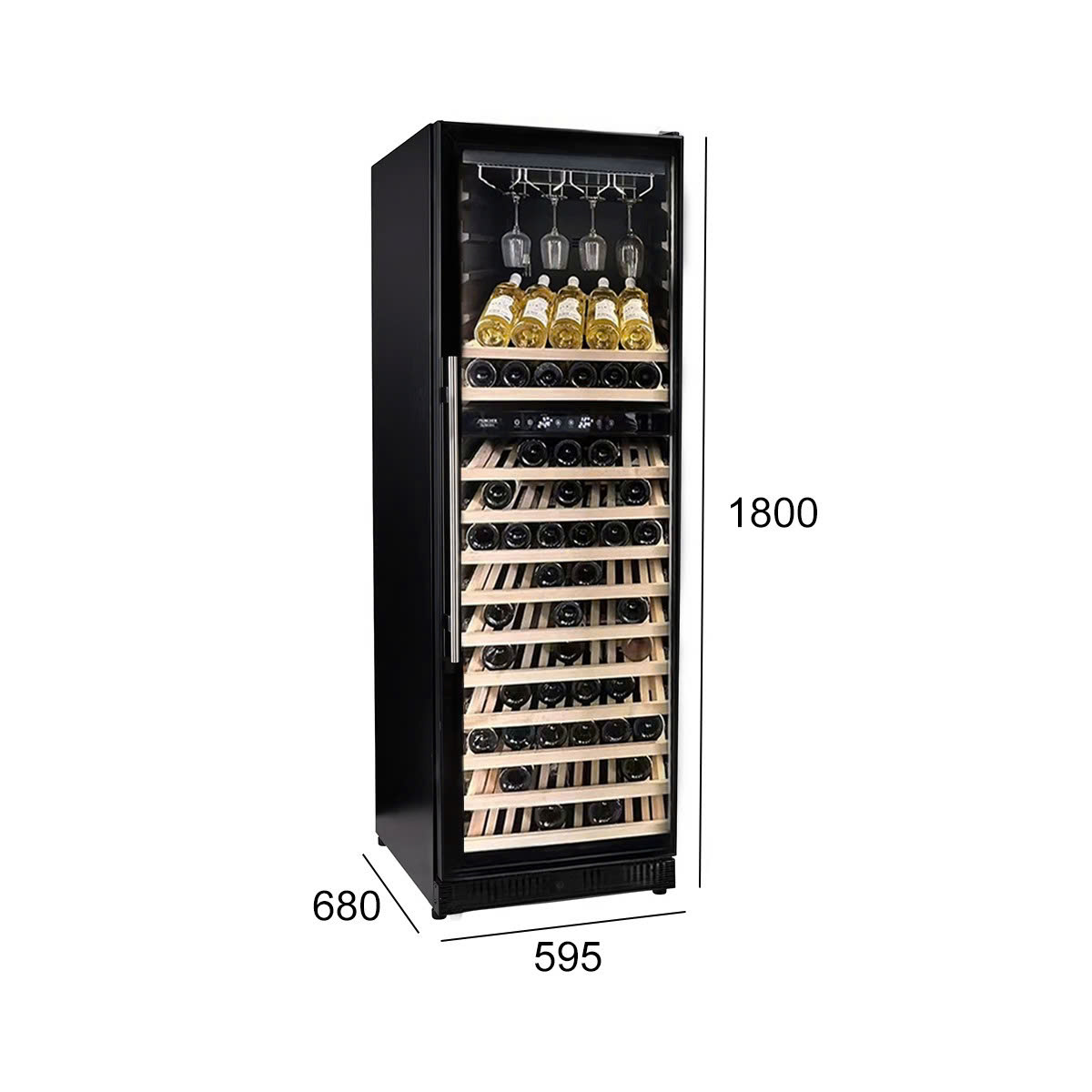 Tủ rượu vang MWF1800HT (~120 chai Standard Bordeaux 750ml - 2 vùng nhiệt độ)